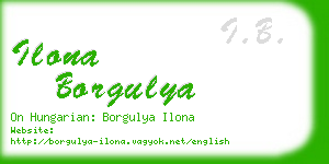 ilona borgulya business card